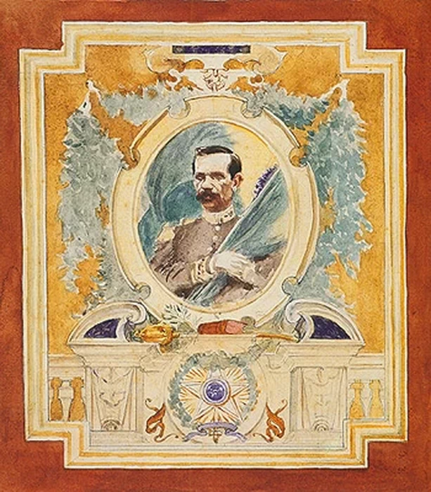 Studio decorativo con ritratto del maresciallo Floriano - Museo Nazionale di Belle Arti, Rio de Janeiro